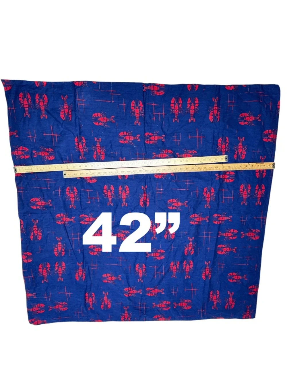 tablecloth lobsters sea ocean blue red cotton 86x42 handmade